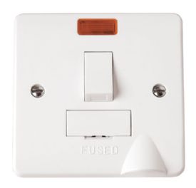CMA052  Mode White 13A Fused Connection Unit DP Switched With FO & Neon